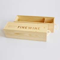 Emballage de boîte à vin naturel inachevé Emballage de boîte-cadeau de vin en bois de pin