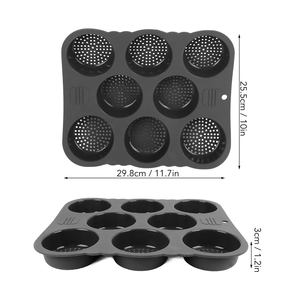 Cavity Round Silicone Hamburger Bun &amp; Baguette <strong>Mold</strong> - Food-Grade Non-Stick Baking Tool for Heat-Resistant Oven-Safe <strong>Bread</strong> <strong>Mold</strong> - Product Image 2