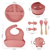 Ensemble d'assiettes pour bébé Bols d'aspiration en silicone pour l'alimentation de bébé Ensembles d'assiettes en silicone pour l'allaitement de bébé