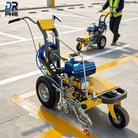 Marqueur de lignes à pulvérisation froide électrique rechargeable, dispositif à roues de type poussé pour le marquage des parkings, des pistes et des routes