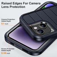 Coque de téléphone antichoc à couverture intégrale pour iPhone, coque de protection bicolore avec support pliable pour iPhone 15 Pro Max 15Plus