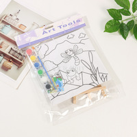 Tableau de coloriage en bois carré 15x15 cm à peindre soi-même, motif dessin animé, vente en gros usine