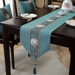 Henggang nouveau tissu chinois longue nappe <span class=keywords><strong>de</strong></span> thé élégant <span class=keywords><strong>chemin</strong></span> <span class=keywords><strong>de</strong></span> <span class=keywords><strong>Table</strong></span> Zen et tissu <span class=keywords><strong>de</strong></span> coussin pour la maison à manger <span class=keywords><strong>Table</strong></span> à thé - Product Image 1