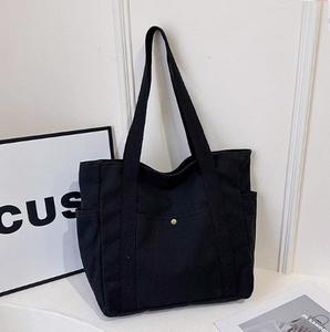 Canvas Blank Reusable Grocery & Craft Tote <b>Bag</b> with <b>Long</b> Handles - Product Image 3