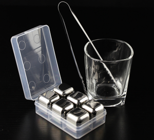 304 cube de Glace <span class=keywords><strong>En</strong></span> Acier inoxydable, Glace Comprimés <span class=keywords><strong>Vin</strong></span> Pierre Tartare cube Créatif Décanteur Whisky Cadeau - Product Image 4