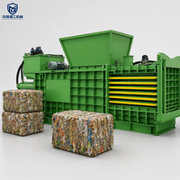 Presse à balles hydraulique horizontale automatique à cadre en acier pour déchets, à haut rendement de balles, pour lignes de recyclage