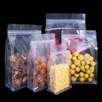 Sac à café refermable à fond plat, transparent, à huit côtés scellés, de qualité alimentaire, résistant à l'humidité, pour aliments