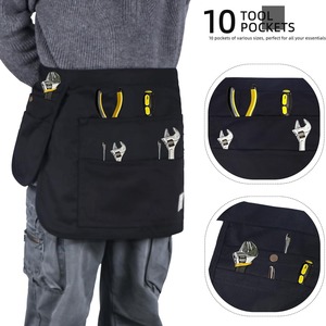 Half Length Multi Pocket <b>Apron</b> Oxford Fabric Tool Storage Waist Bag <b>Work</b> Suit With Zipper Closure - Product Image 3