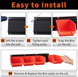 ציוד קיר פלסטיק רכוב תיבת כלי חלקי מוסך מדפים יחידה מדפים כלי פלסטיק במקרה חומרה בורג כלי אחסון - Product Image 6