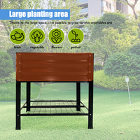 JH-Mech Jardinière surélevée sur roulettes pour herbes végétales Lit de jardin surélevé en métal portable et mobile