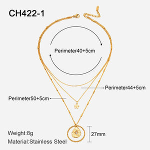 Europeo americano 14K oro a tre strati collana a goccia d'acqua semplice moda ciondolo in stile stella a cinque punte all'ingrosso - Product Image 6