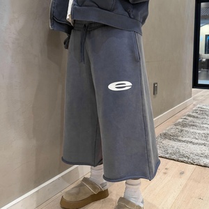 Manufacturer Custom Print <strong>Men's</strong> Distressed Knee Length Capris Sweatpants Washed Acid Wash <strong>Baggy</strong> Vintage 3/4 Sweat Jogger <strong>Shorts</strong> - Product Image 1