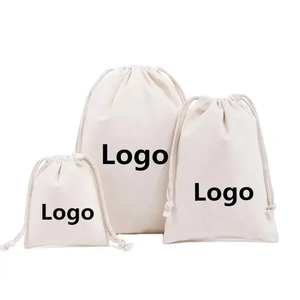 Custom logo Printed Breathable Drawstring Packaging Pouch White Twill Cotton Dust Clothes Hat Shoe Storage <b>Bag</b> for Handbag - Product Image 5