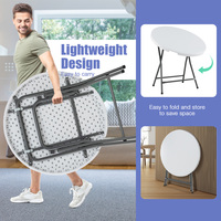 Table de bar haute pliable moderne en HDPE de 80 cm de diamètre pour jardin, fête ou mariage en extérieur