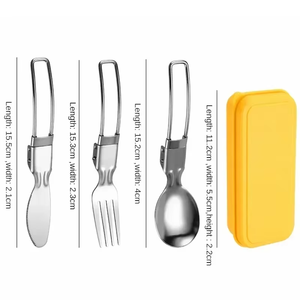 <b>Foldable</b> Tableware 304 Stainless Steel Knife Fork Spoon Student Travel <b>Camping</b> Outdoor Portable Modern Minimalism - Product Image 2