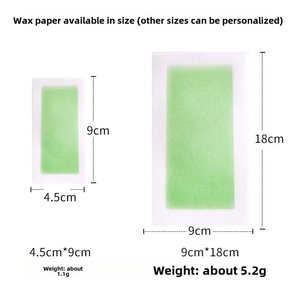 Bandes de <span class=keywords><strong>cire</strong></span> douces professionnelles naturelles double face 18*9cm pour le visage, le corps et la petite barbe - Épilation sans douleur - Outil en papier ciré OEM - Product Image 2