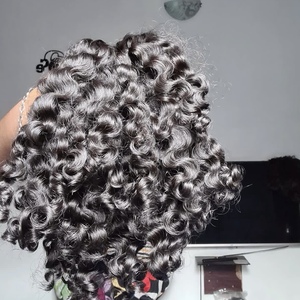 Rohes Haarbündel Karibische Locken/Burmesische Locken Unverarbeitetes Jungfräuliches Welliges Haarbündel Haarhändler Rohes Echthaar - Product Image 3