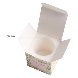 Có thể tái chế nến hộp 4x4 sang trọng tùy chỉnh nến mẫu hộp bao bì kết cấu hộp nến giấy với chèn - Product Image 1