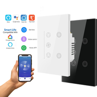 Interrupteur de ventilateur intelligent Wi-Fi à écran tactile en verre, durable, 10A, en ABS et PC, pour solutions domotiques Tuya, pour ventilateurs de plafond, 100V-240V, pour États-Unis et Australie
