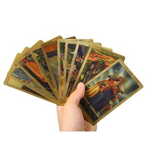 Directo de fábrica personalizado plástico PET impermeable hoja de oro Color impreso <span class=keywords><strong>Tarot</strong></span> Deck Set cartas de juego de mesa - Product Image 5