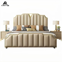 Lits King et Queen Size en cuir confortables au design moderne et de luxe Meubles en bois avec double rembourrage Lit en cuir pour chambre à coucher pour la maison