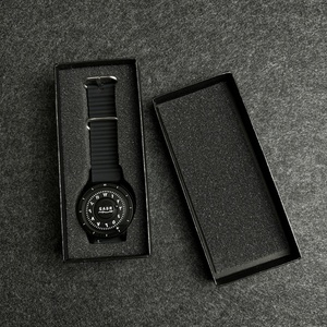Montre à quartz pour homme en acier inoxydable noir personnalisée, verre avec chiffres arabes, bracelet en silicone gradué à perles magnétiques, tendance - Product Image 4