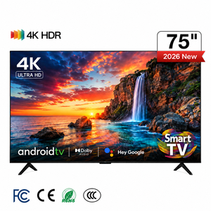 Téléviseur intelligent Android 4K de 75 pouces avec écran large en verre trempé, téléviseur LED pour cinéma maison, hôtel, salon et commerce de détail - Product Image 1