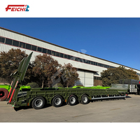 FEICHI Nouvelle semi-remorque surbaissée à col de cygne hydraulique à 4 essieux pour le transport d'équipements lourds