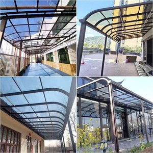 Tettoia con Telaio <span class=keywords><strong>in</strong></span> Alluminio Resistente ai Raggi UV, Parasole <span class=keywords><strong>per</strong></span> Balcone con Tetto <span class=keywords><strong>in</strong></span> <span class=keywords><strong>Policarbonato</strong></span> - Product Image 6