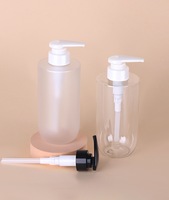 Botol Pompa Lotion PET Food Grade, Botol Sampo Kondisioner Frost Amber 200ml 500ml Silinder Kosmetik Sablon