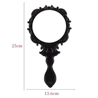 Miroir de maquillage vintage à main, miroir cosmétique décoratif orné pour le maquillage quotidien, les soins personnels, les fêtes et les cadeaux.