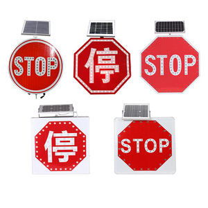 Năng lượng mặt trời Powered an toàn đường bộ dấu hiệu nhấp nháy ánh sáng cảnh báo tín hiệu <span class=keywords><strong>LED</strong></span> giao thông dừng dấu hiệu - Product Image 6