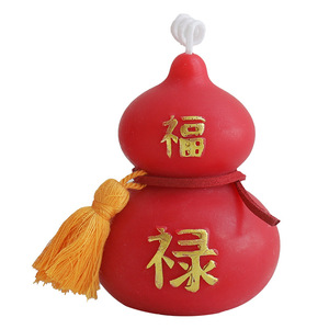 Chinese Gourd "Fu Lu" Scented <b>Candle</b> - Traditional Feng Shui Decor for Good Luck & Blessings Popular National Style - Product Image 4