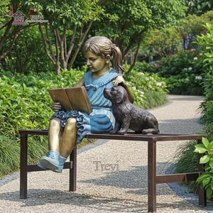 Estatua <span class=keywords><strong>de</strong></span> Bronce <span class=keywords><strong>de</strong></span> Niña y Perro <span class=keywords><strong>de</strong></span> Diseño Personalizado TREVI <span class=keywords><strong>para</strong></span> Decoración <span class=keywords><strong>de</strong></span> Jardín - Product Image 3