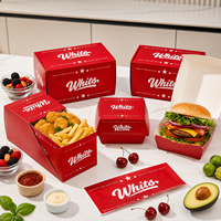 Boîte d'emballage pour hamburgers personnalisée, boîte à hamburger miniature en papier kraft, boîte à emporter pour la restauration rapide avec logo