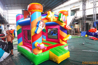 Château gonflable sur le thème des bonbons, château arc-en-ciel pour les fêtes d'enfants, aire de jeux extérieure