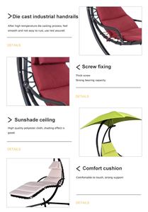 Chaise longue suspendue bleu moderne Relax balançoire de jardin avec support en arc pour patio extérieur parc cour ou porche hamac - Product Image 6