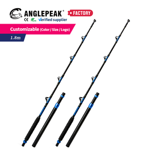 Canne à pêche à la traîne en fibre de verre 80-120lbs, robuste, pour gros gibier, avec guides à rouleaux, 1,8m (6ft), pour la pêche en mer, canne à la traîne pour thon - Product Image 1