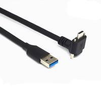 Câble de données USB 3.1 Type-C vers 3.0 à double vis M2, connecteur coudé à 90 degrés, fixation par panneau, cœur en cuivre