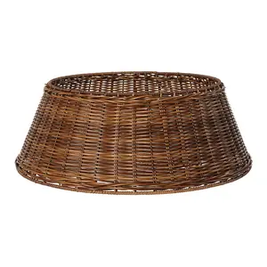 Saia vital para árvore de natal, saia de árvore de natal em rattan natural, boho, cesta para árvore de natal