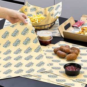 Papel Kraft Recubierto de PE Impermeable y Antigrasa Personalizado para Envasado de Alimentos para Galletas, Hamburguesas, Pasteles y Pizza - Product Image 4