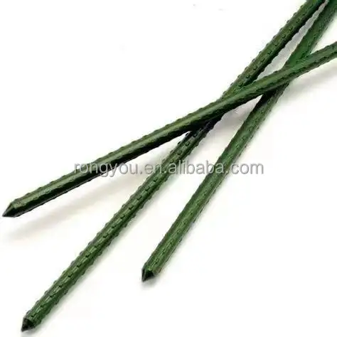 PP + сталь, зеленые прочные колья/трости с пластиковым покрытием/бамбуковая Альтернативная опора