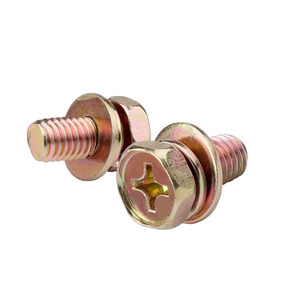Iron Plated Galvanized Cross Head Hexagonal Screw M5 M6 M8 Fully Threaded Metric Grade A Level 4.8 Construction Industry Use - Product Image 4