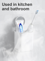Support mural adhésif pour pinceaux de maquillage et porte-dentifrice personnalisé