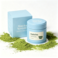 Boîte en fer blanc personnalisée de 30-50g pour matcha avec couvercle scellé, impression de logo, pour emballage cadeau de thé Hojicha, café, cacao en poudre
