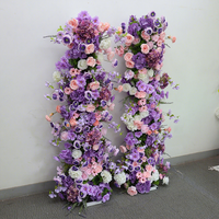 Vente en gros d'arrangements floraux en soie violette, rose et blanche, centre de table de mariage et décoration, fleurs artificielles