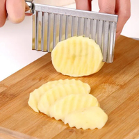 Coupe-légumes ondulé en acier inoxydable avec poignée en plastique pour légumes, carottes, pommes de terre, outil de découpe de cuisine