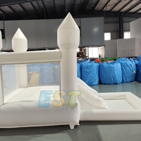 Usage domestique enfants fête moonwalk videur gonflable blanc mariage château gonflable mini blanc maison de rebond avec toboggan balle pit