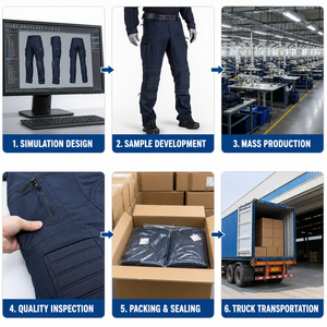 <span class=keywords><strong>Pantalon</strong></span> cargo tactique marine pour homme en tissu Ripstop avec genouillères intégrées, multiples poches zippées, genoux articulés, vêtements de travail en gros - Product Image 5