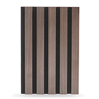 Panneau acoustique mural en MDF Akupanel à lattes plates en noyer cannelé enveloppé de papier, absorbant le son, pour revêtement mural complet intérieur